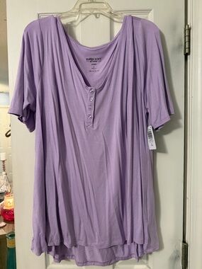 torrid Lavender Short-Sleeve Henley Top